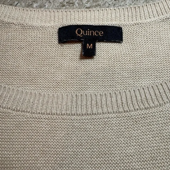Quince Size M Cream Batwing Womens Sweater - Picture 4 of 8